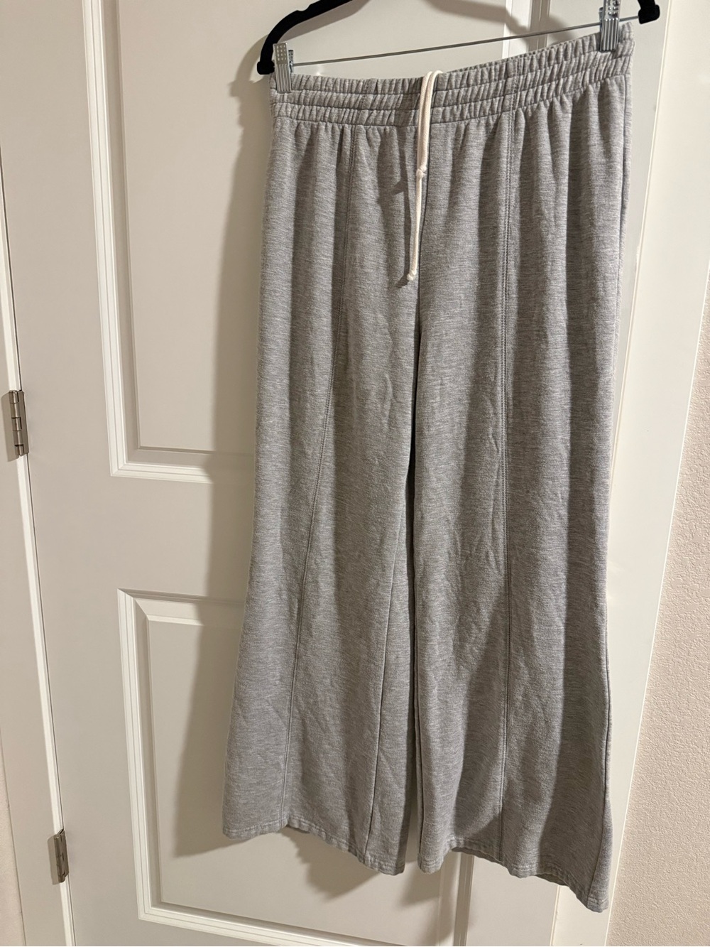 Women's Gray Wide-Leg Lounge Pants - Casual Pull-On Style